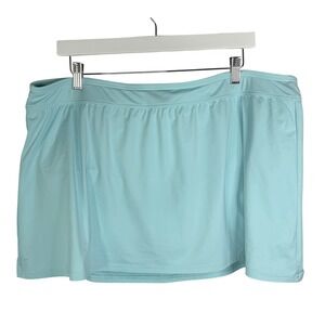 Lands' End Aqua Blue Swim Skirt Skort Bottoms Womens Plus 20W Built In Brief